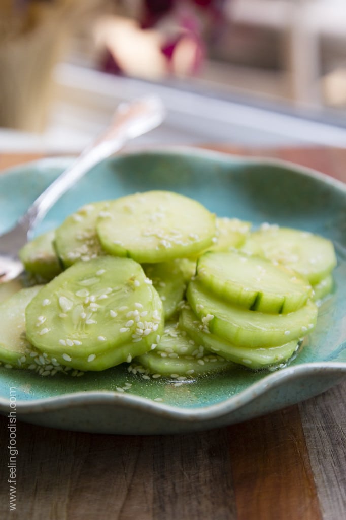 asian cucumber salad is an easy way to enjoy cucumbers this summer