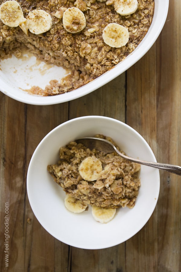 baked banana nut oatmeal - Feeling Foodish