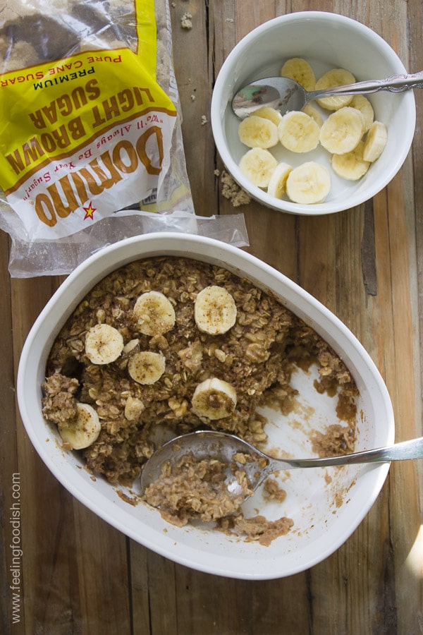 baked banana nut oatmeal - Feeling Foodish