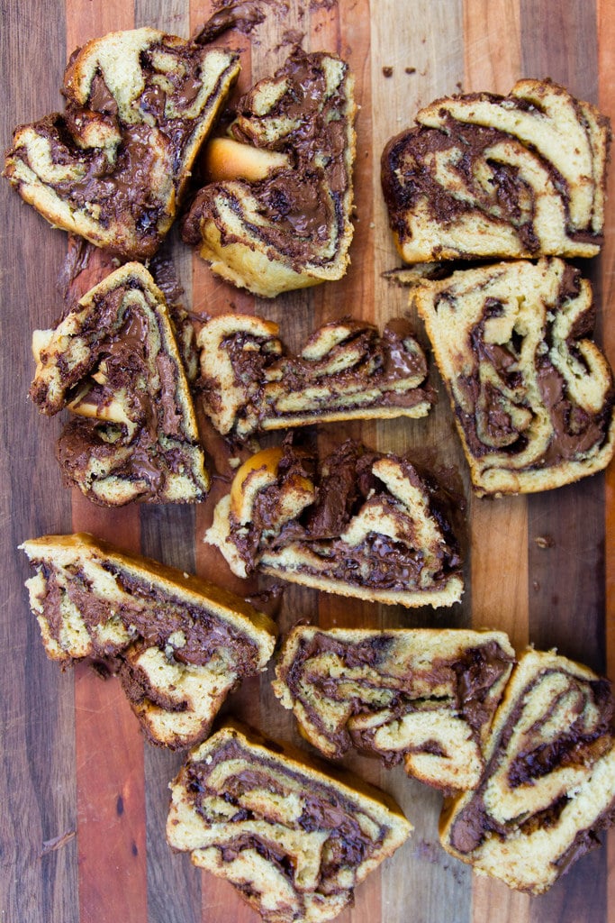 chocolate babka sliced