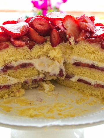 inside view of Italian strawberry shortcake