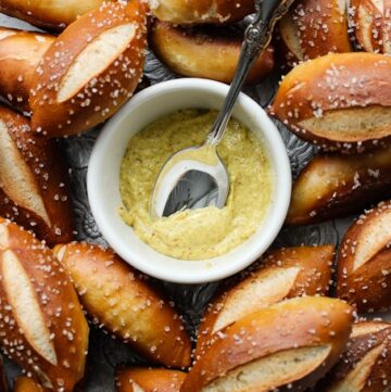 Soft mini pretzel buns from Rose Levy Barenbaum's Baking Bible