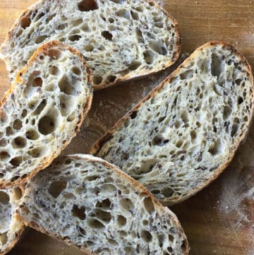 flax and chia seed sourdough bread - Feeling Foodish