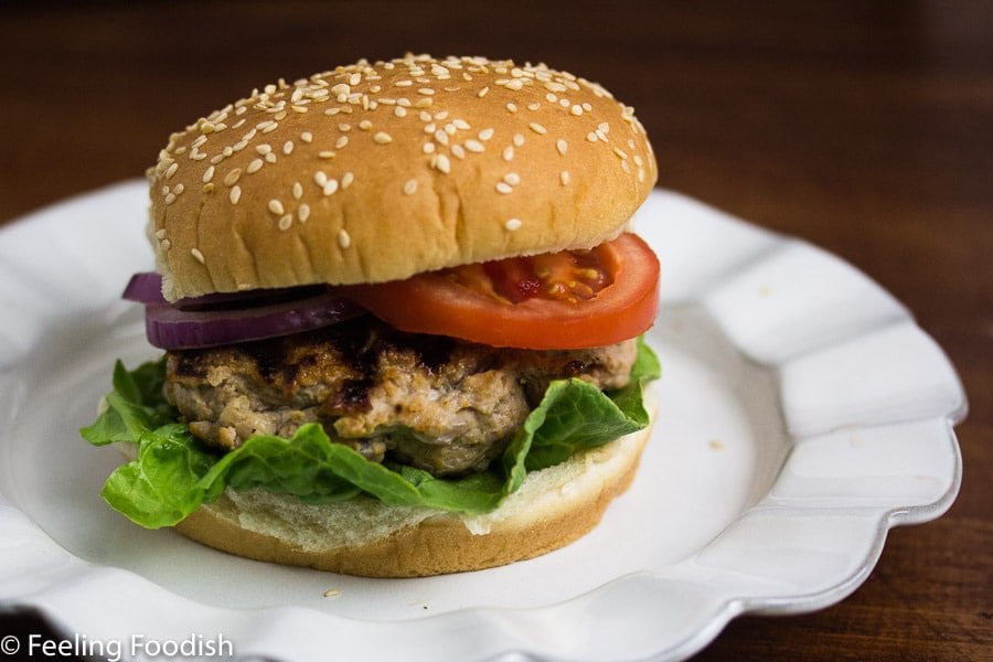 easy and moist turkey burgers - only 3 ingredients and ready in 15 minutes. this will be your go to recipe, promise!