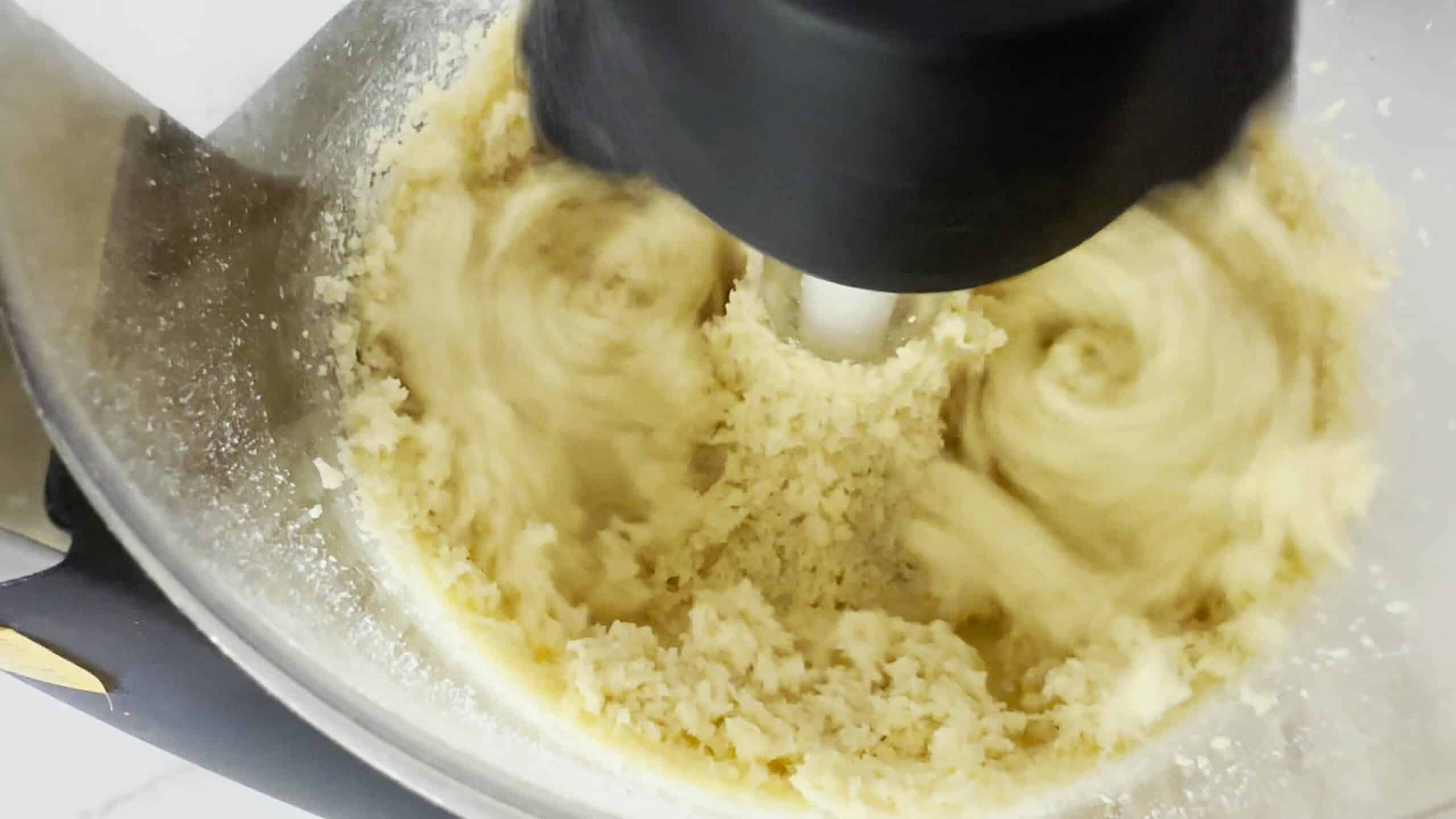 Dough after almond flour has been added. 
