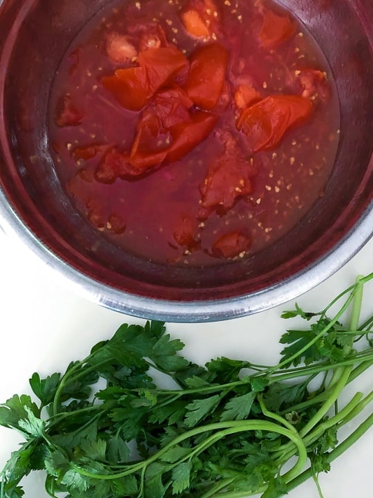 Fresh tomatoes and basil