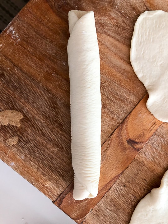 rolled dough for sandwich rolls