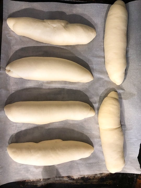 sandwich rolls about to be baked