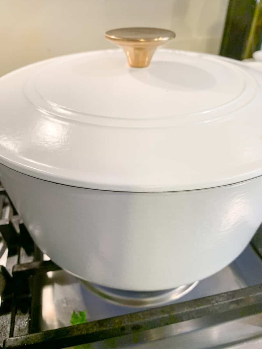 white pot on stove 