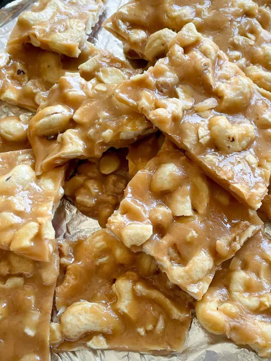 Buttery Cashew Brittle - Feeling Foodish