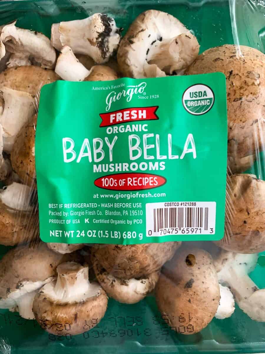 package of baby bella mushrooms