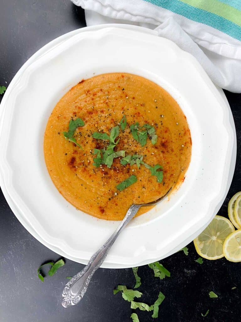 Red Lentil Soup with Lemon - Feeling Foodish