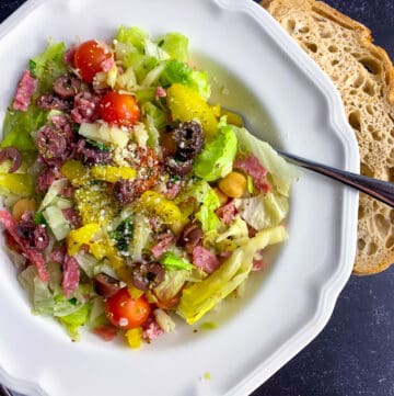 top view of italian chopped salad