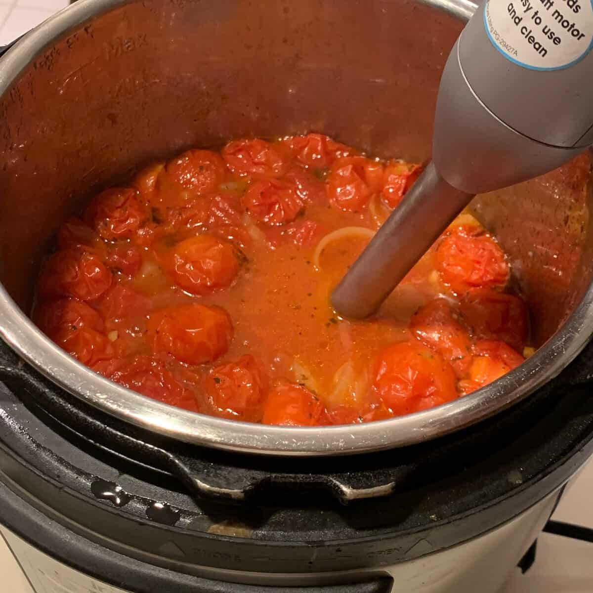 immersion blender in tomato soup