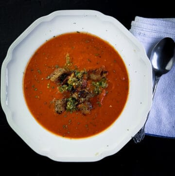 top view of homemade copycat Panera tomato soup