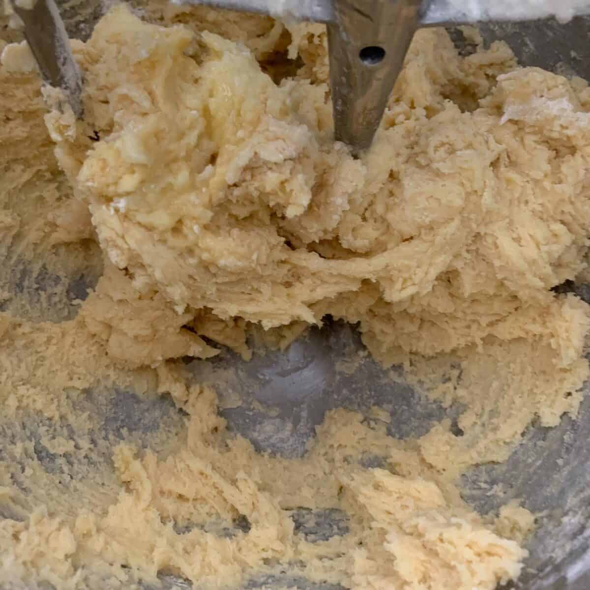 cookie dough close up being mixed