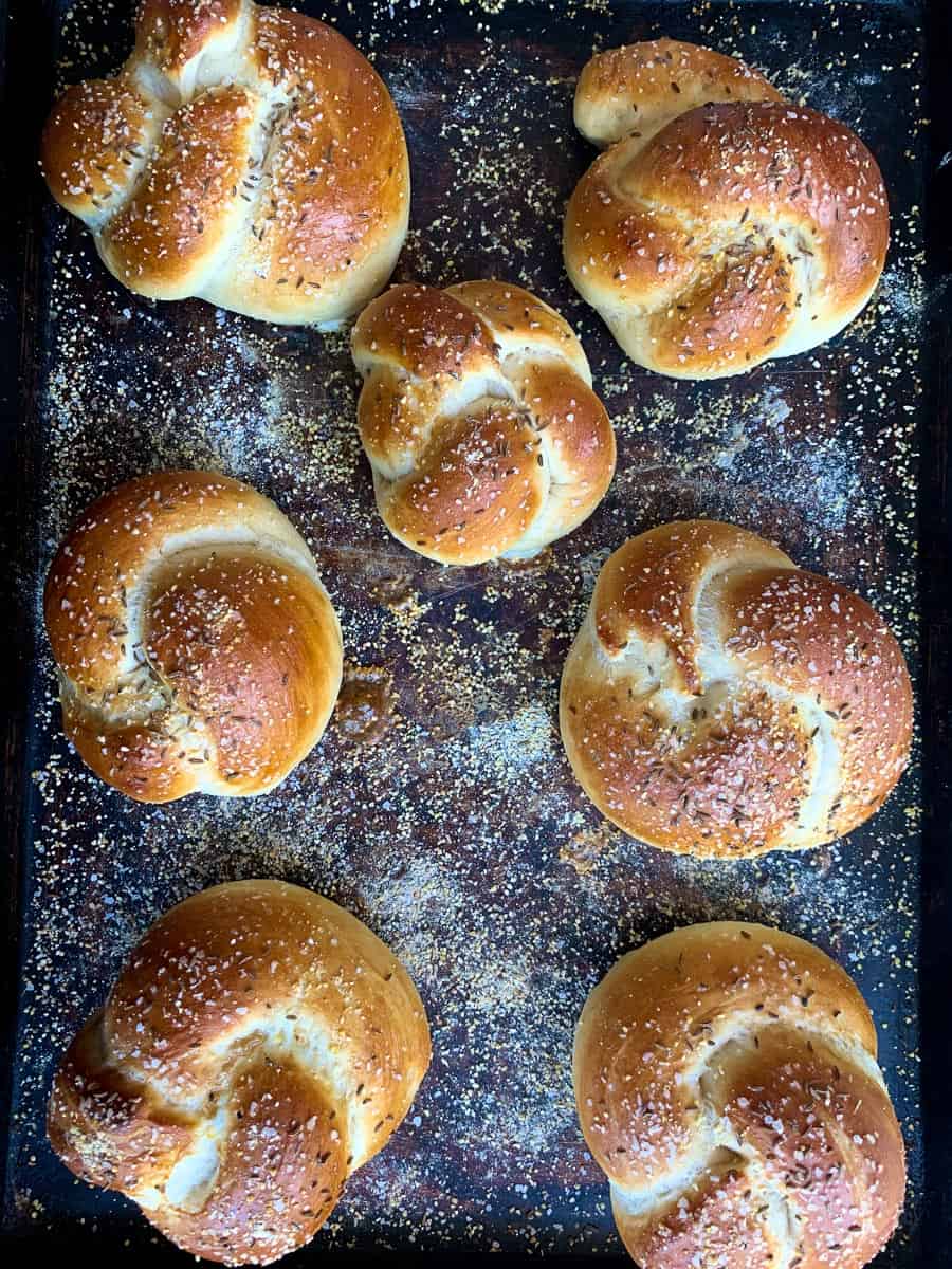 top view of baked rolls