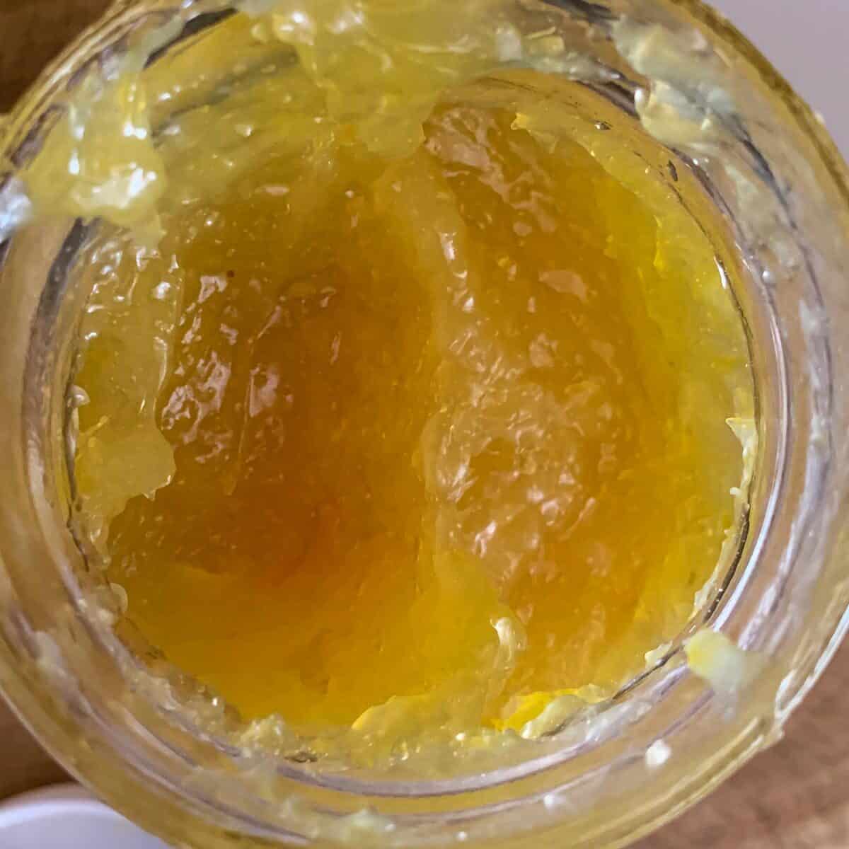 top view of lemon paste in jar