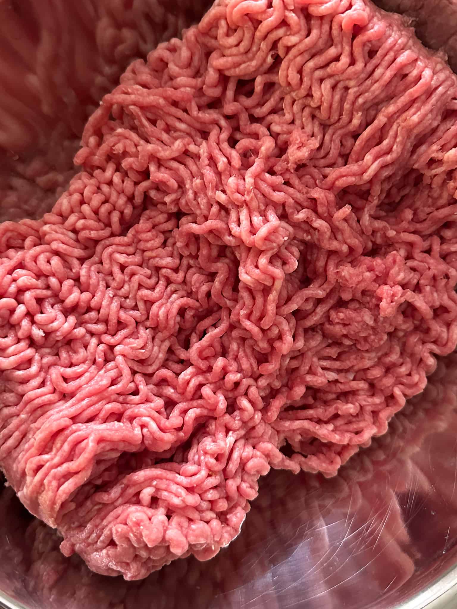 close up of ground meat, raw