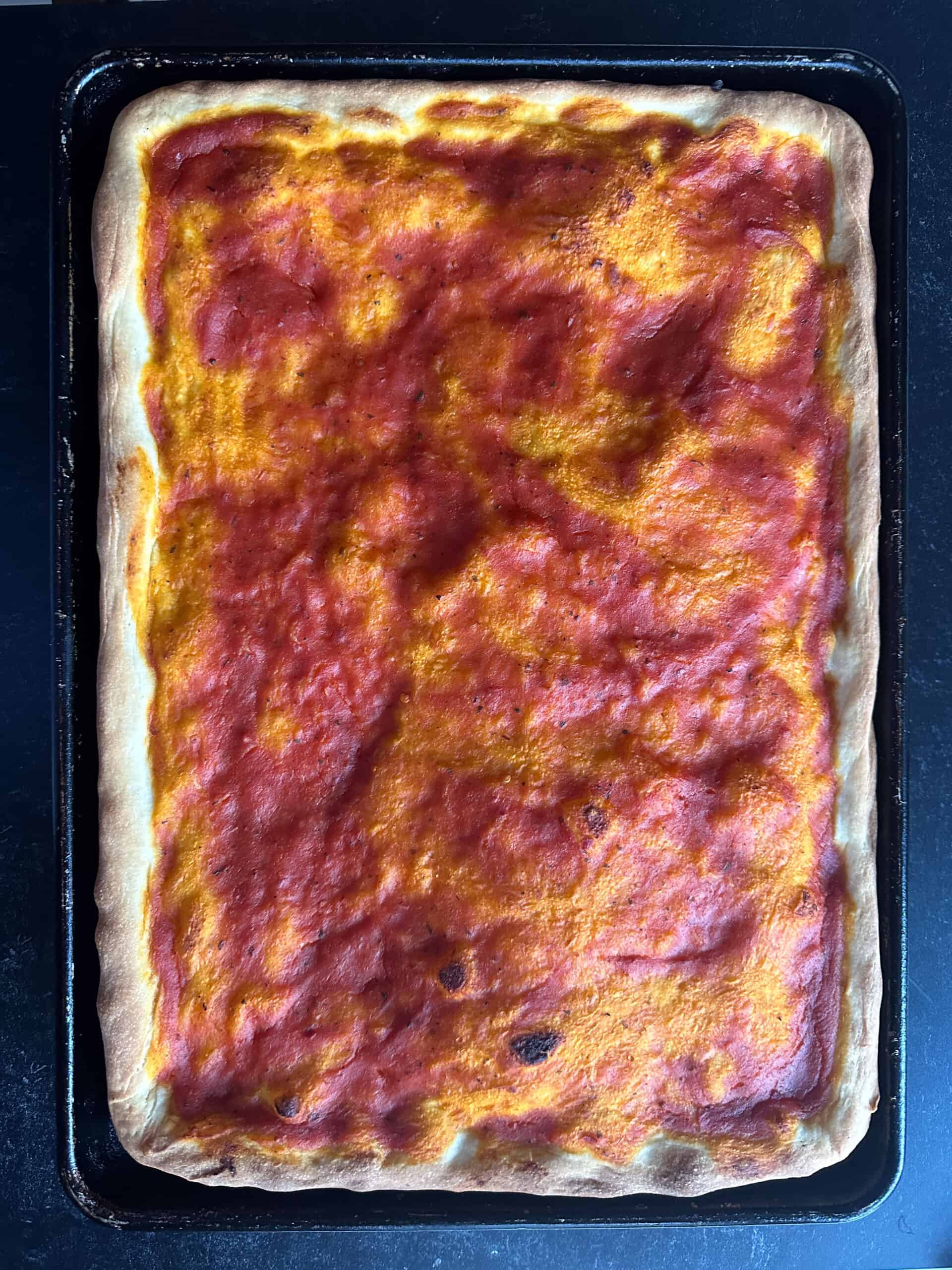 par baked tomato pie with minimal sauce