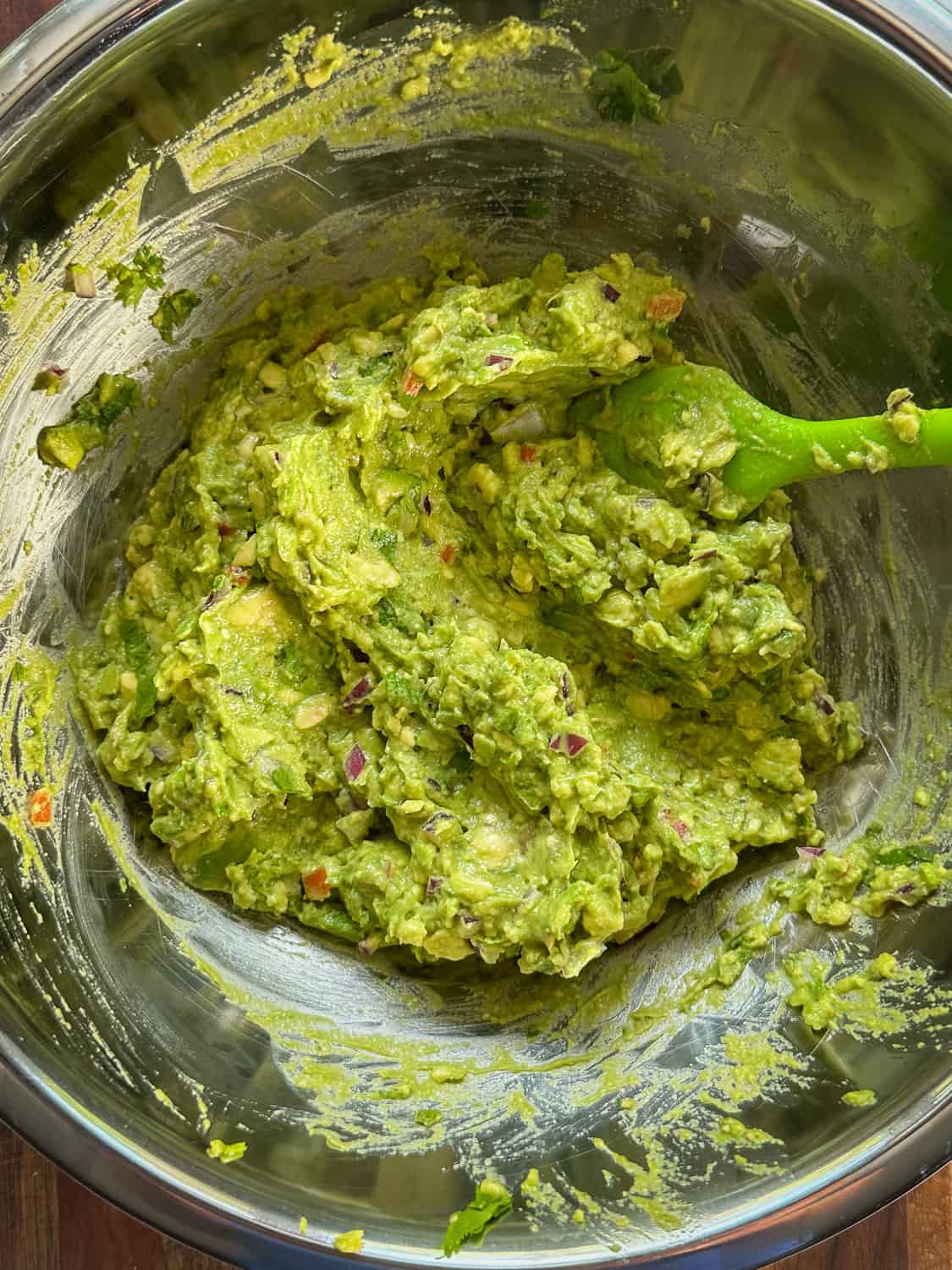 freshly mashed avocados still chunky