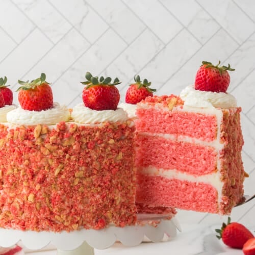 Strawberry Crunch Ice Cream Cake