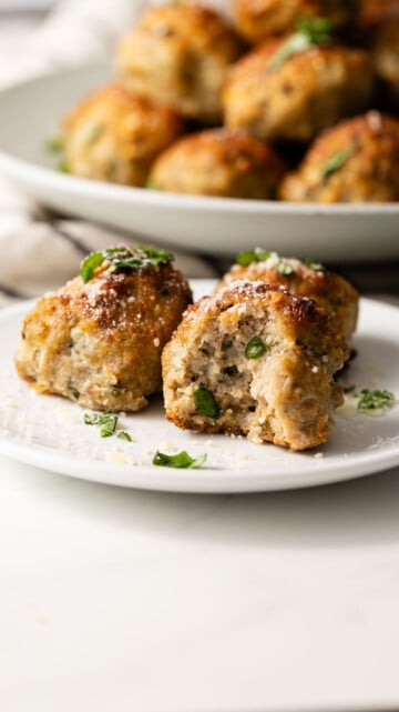 Baked Turkey Meatballs - Feeling Foodish