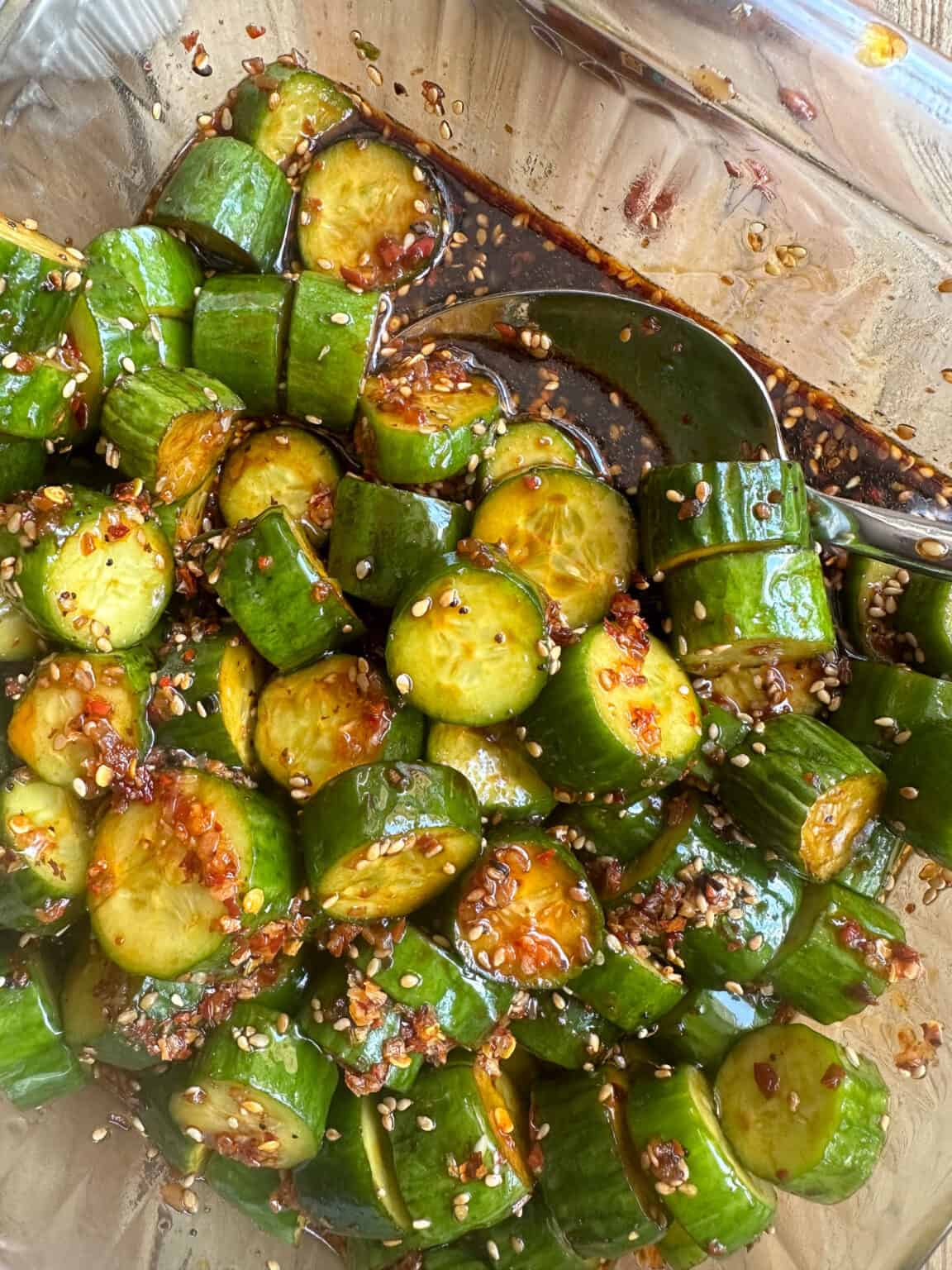 Spicy Asian Cucumber Salad with Chili Oil Feeling Foodish