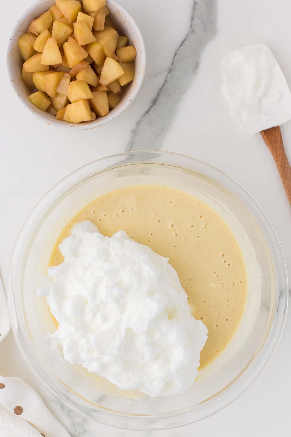 folding egg whites into batter