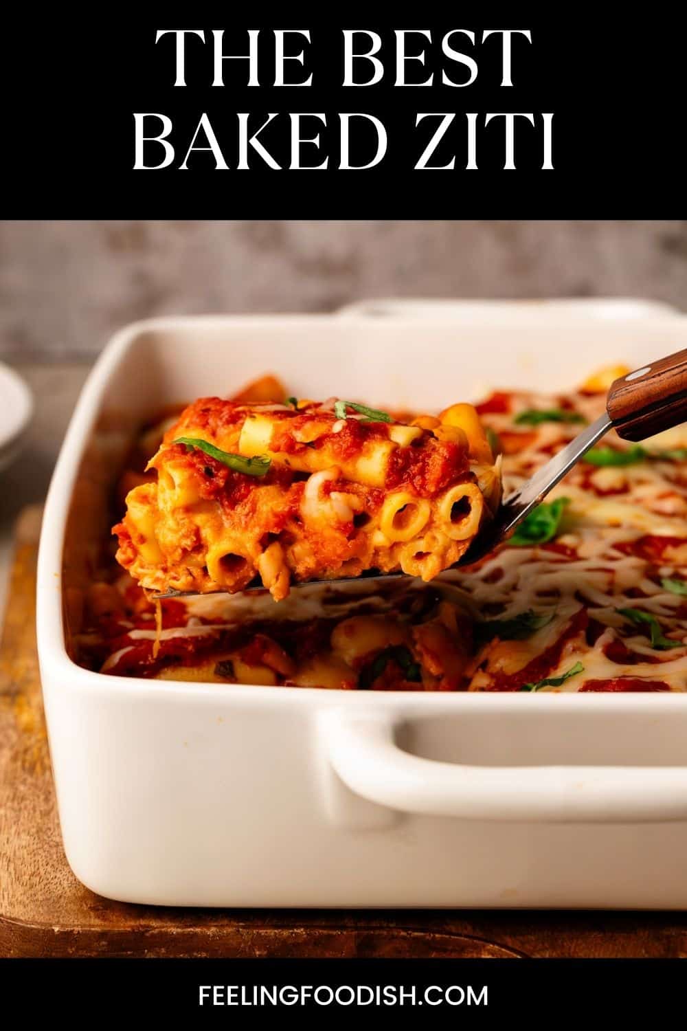 Baked Ziti with Ricotta (Vegetarian) - Feeling Foodish