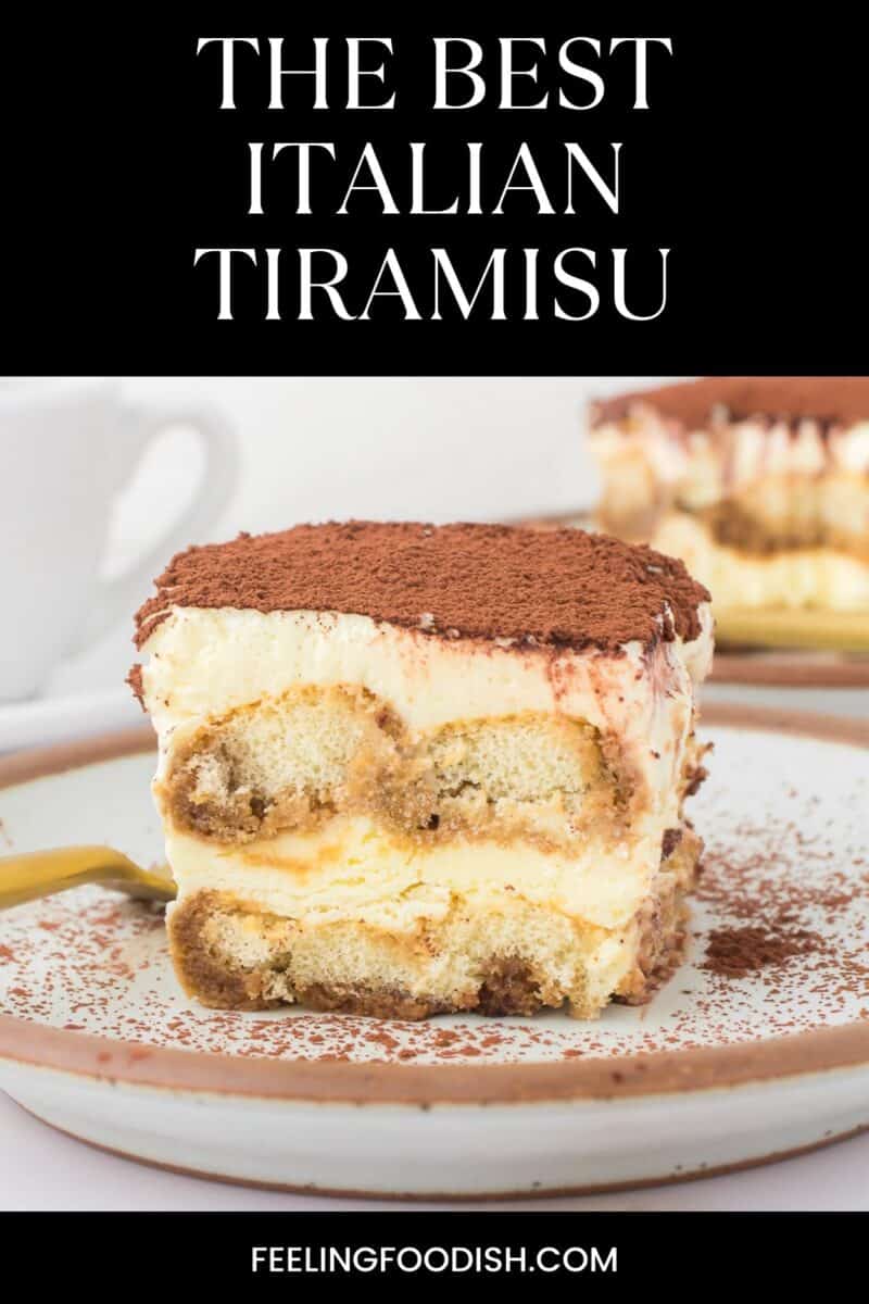 Pinterest image of the best Italian tiramisu.