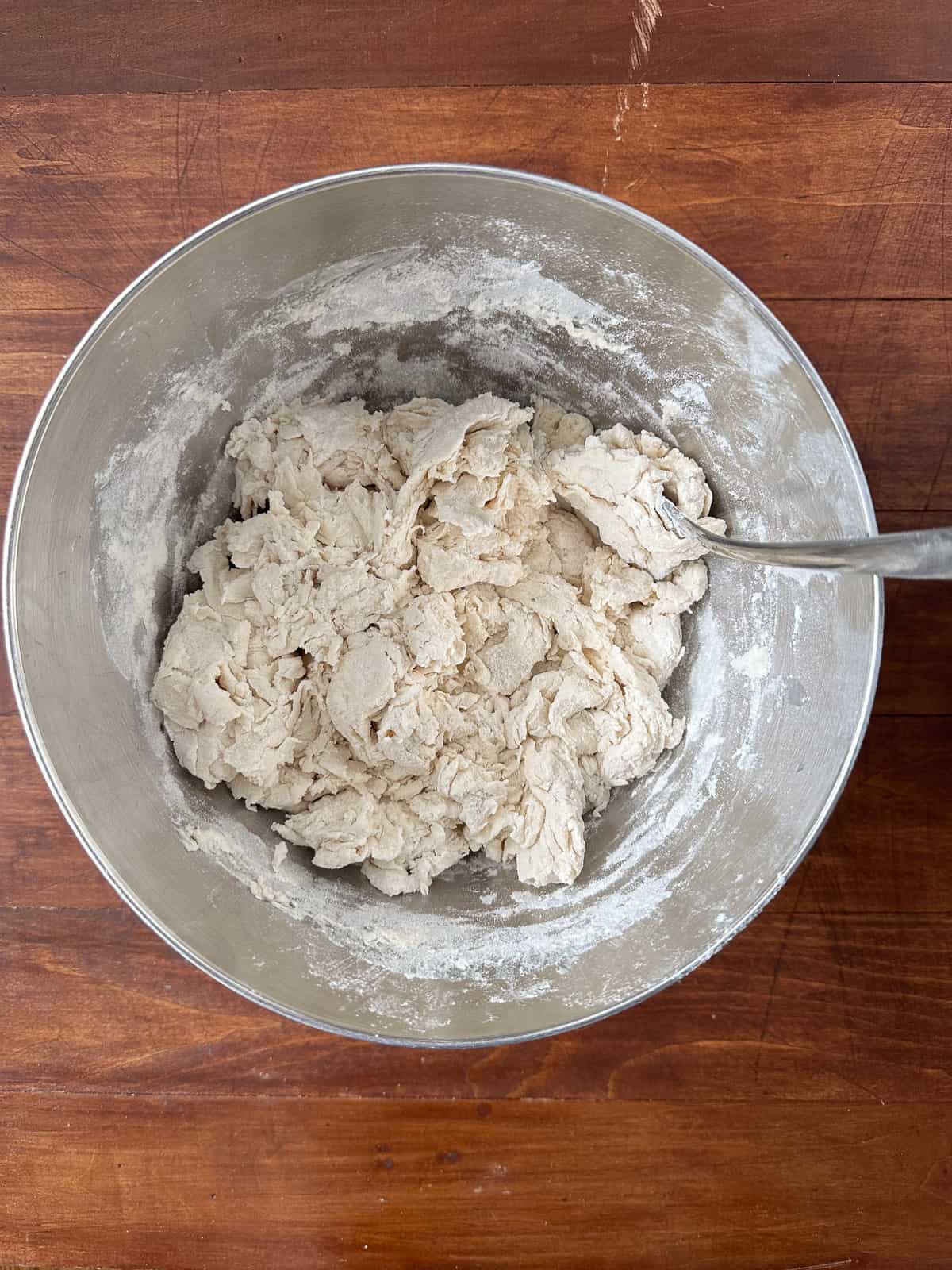 Shaggy dough for Italian bread