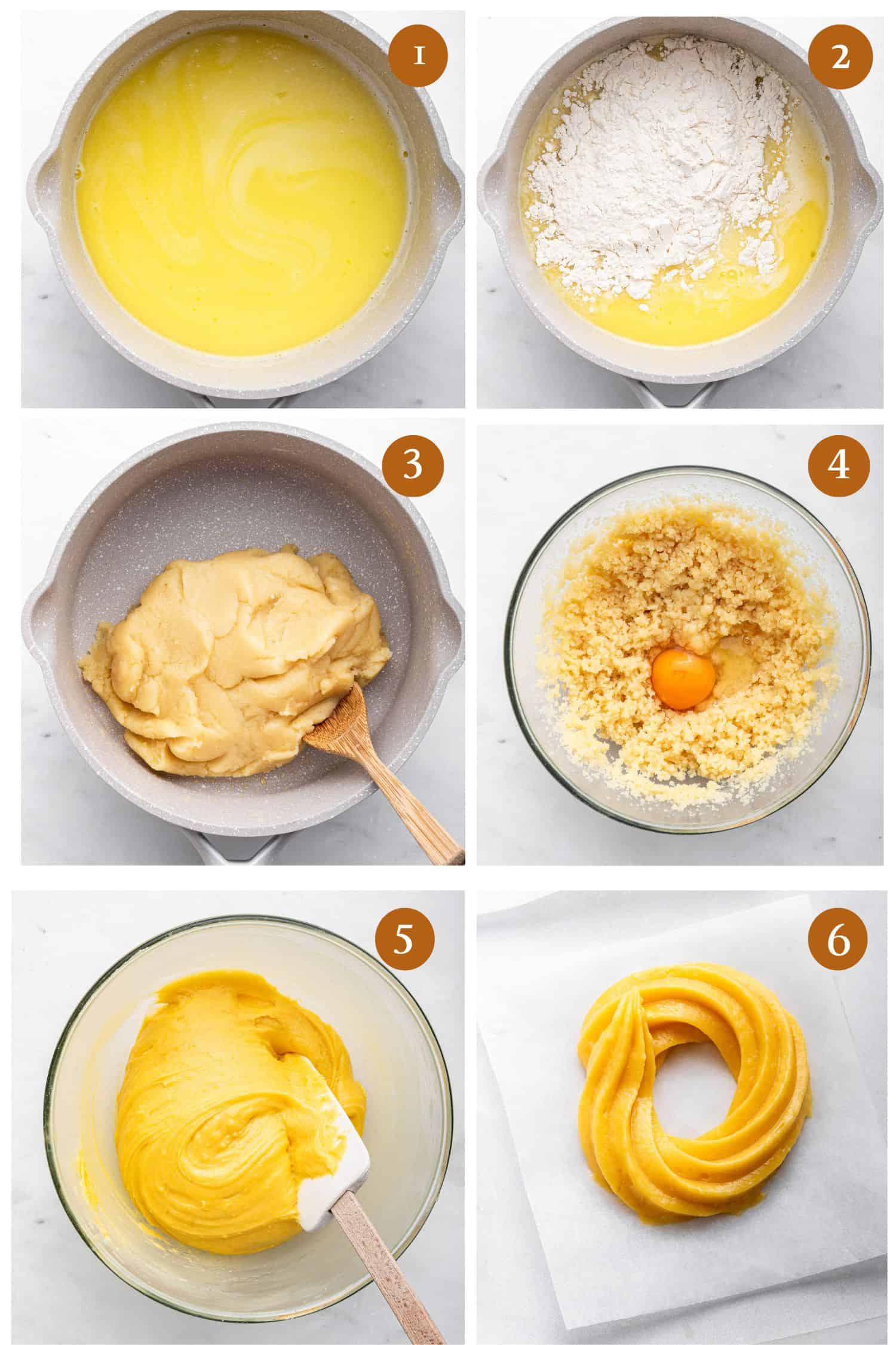Steps to make the pastry shells.