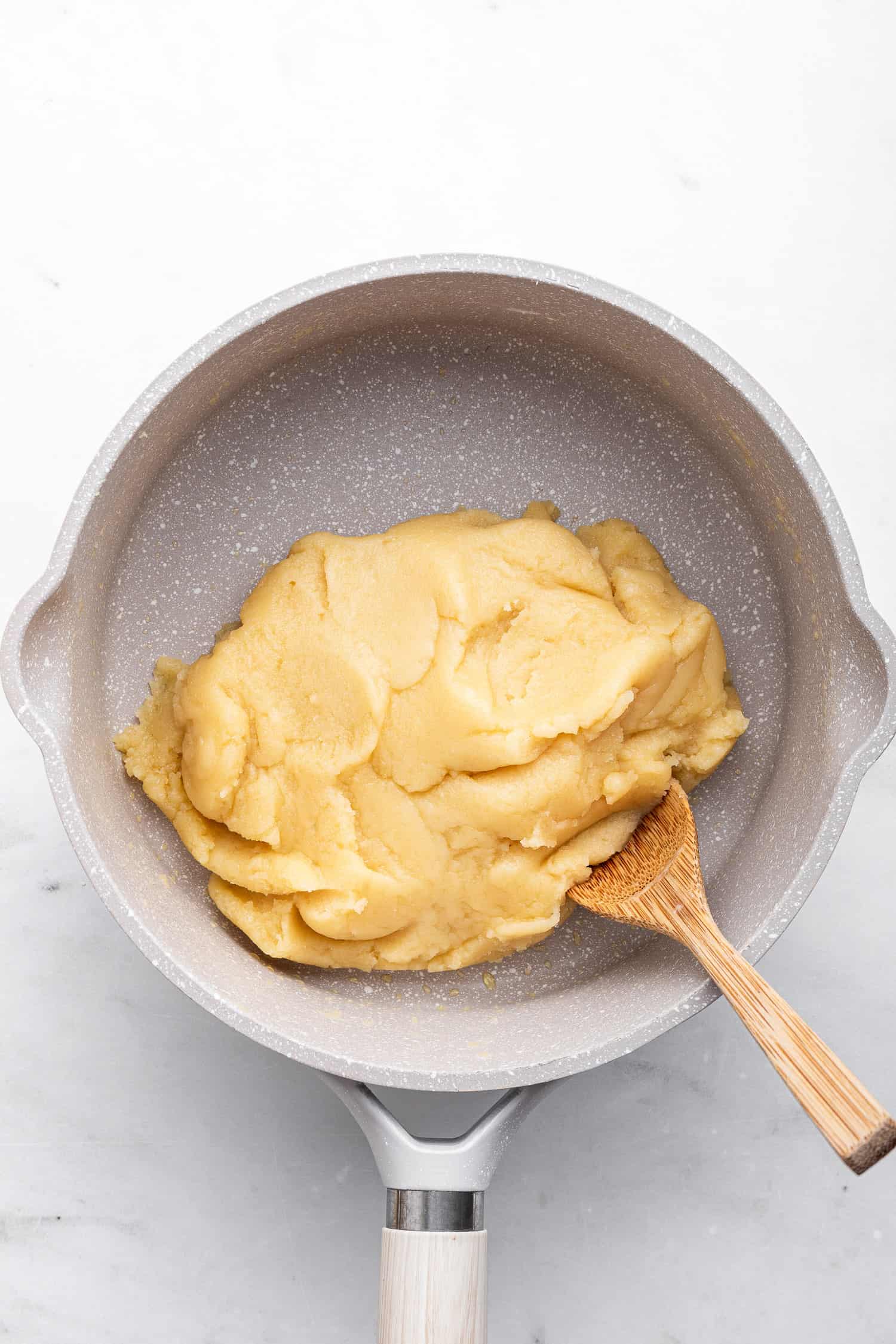 Choux dough for pastry shell.