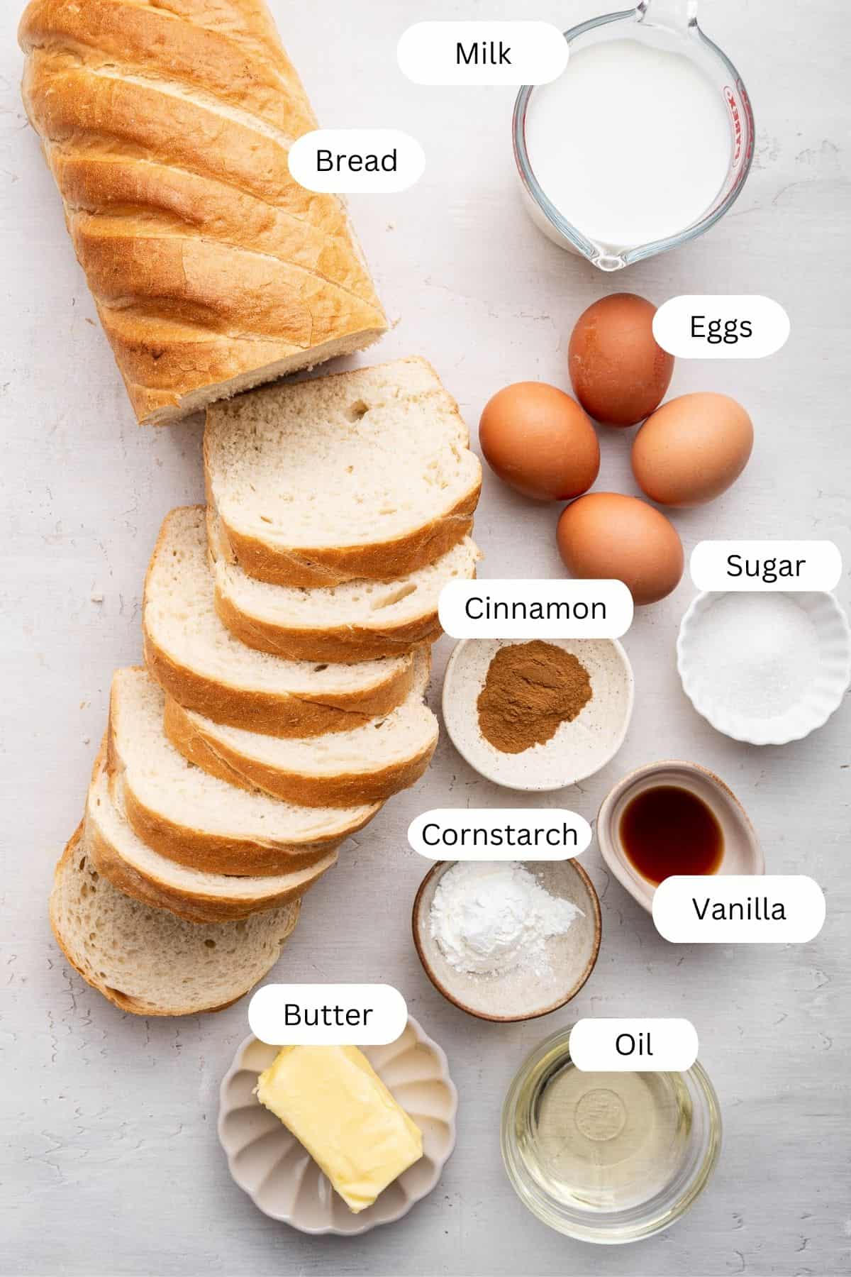Ingredients for French toast