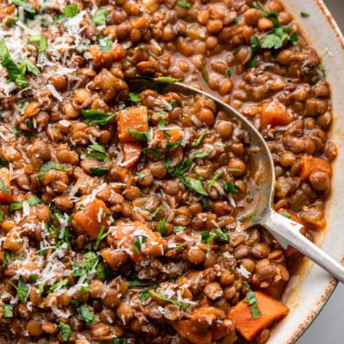 Italian Lentil Stew (Ragout) - Feeling Foodish