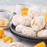 Place of orange cookies with orange zest.