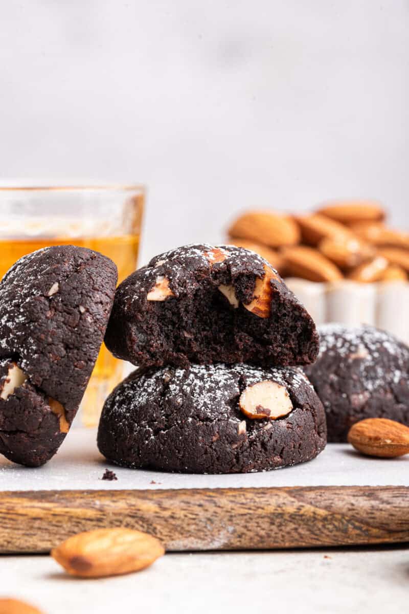 A trio of chocolate orange cookies.