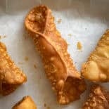 cannoli shell empty on parchment.