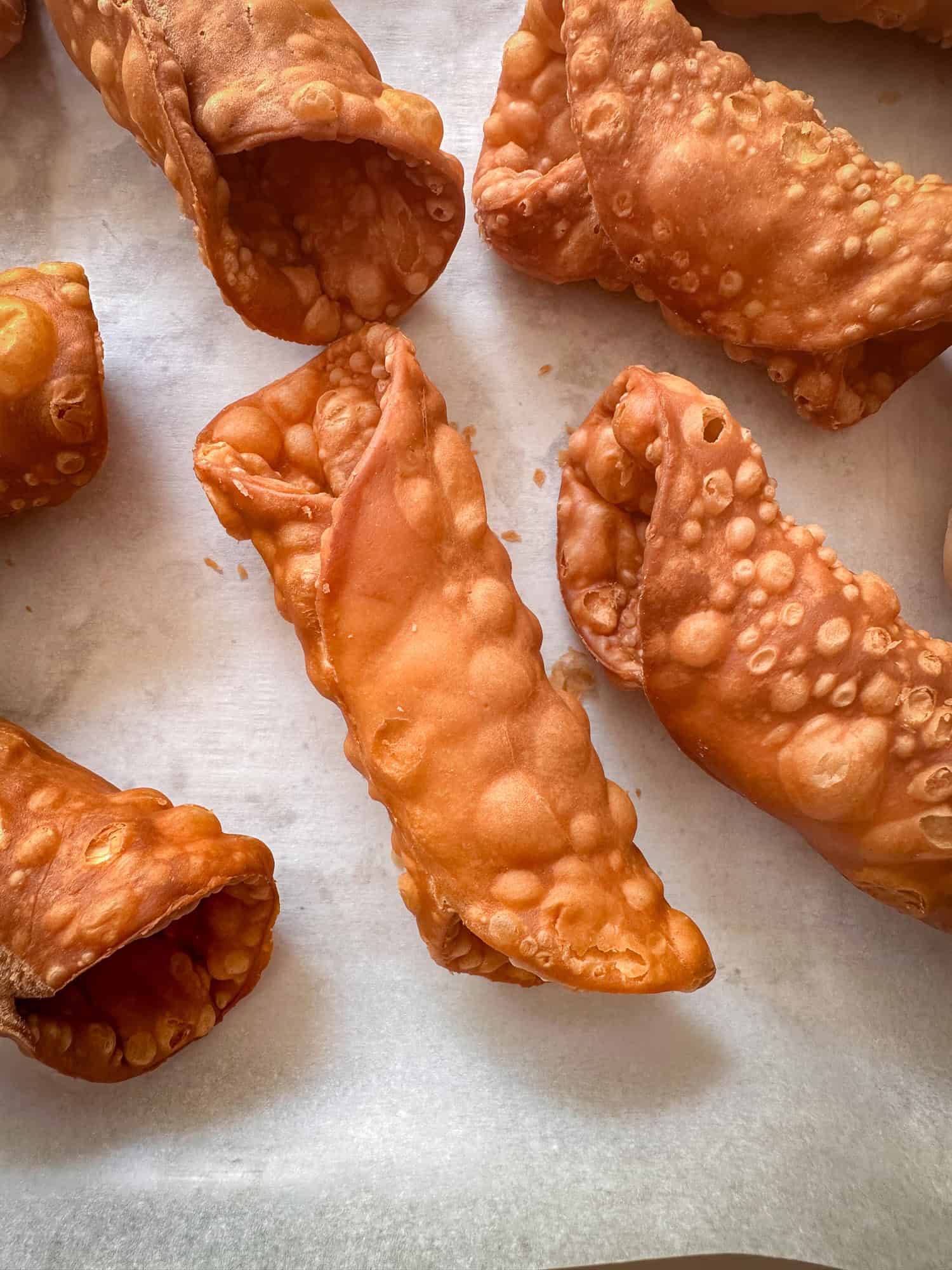 Homemade cannoli shells. 