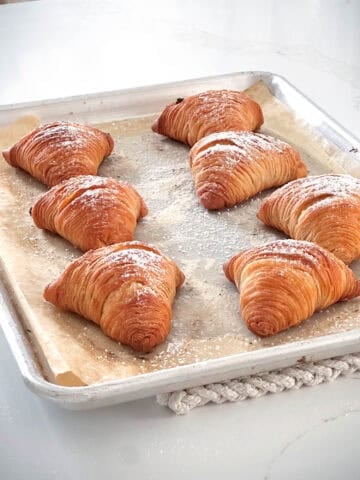 Tray of freshly baked sfogliatelle.